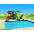 outdoor water playground sliding board , green adult / kids